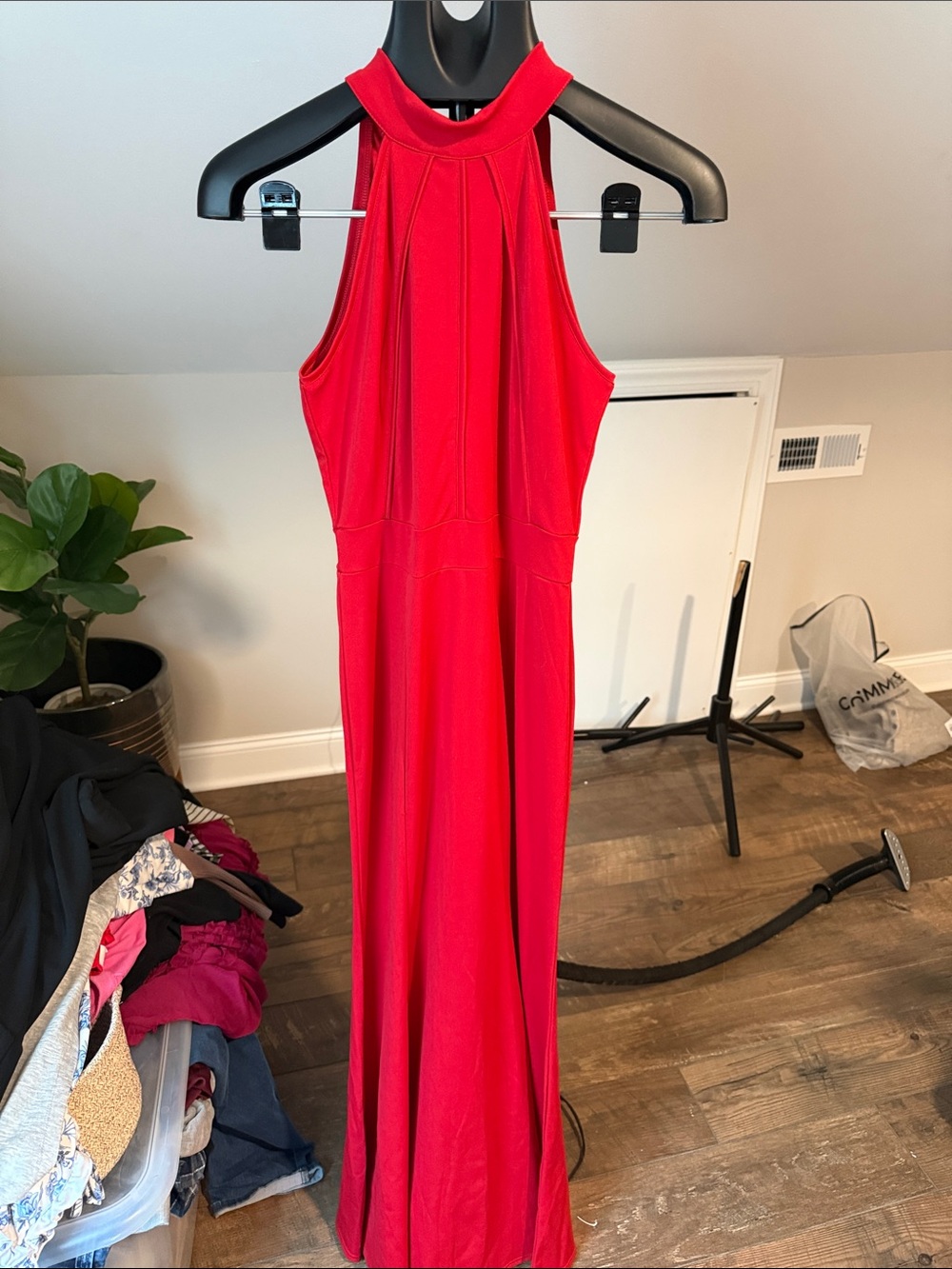 Women’s Red Halter Maxi Dress
